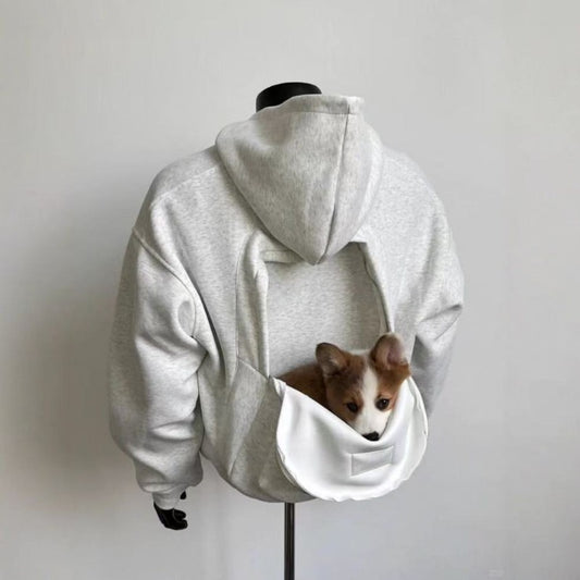 Sudadera con mochila integrada para viajes