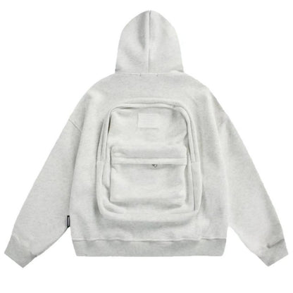 Sudadera con mochila integrada para viajes