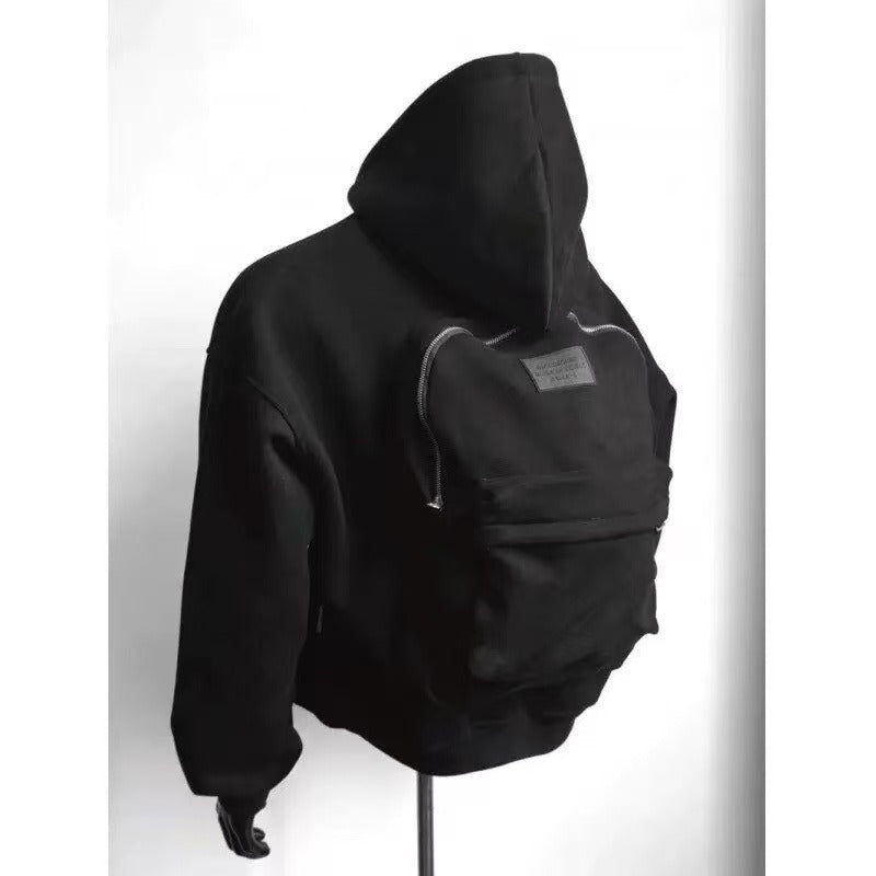 Sudadera con mochila integrada para viajes