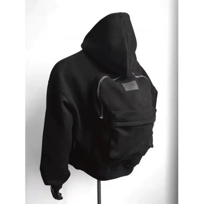Sudadera con mochila integrada para viajes